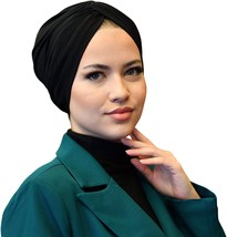 Black Turbans for Women-Hijab Undercap-Hijab Underscarf-Hijab Cap-Instant Hija - £8.56 GBP