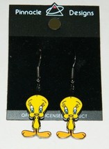 Looney Tunes Tweety Bird Figure Pair of Enamel Steel Pierced Earrings NEW UNUSED - £9.28 GBP