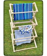37½&quot; AMISH DRYING RACK - Collapsible Solid Wood Laundry Clothes Hanger U... - $107.99