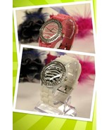 LOT OF 5 or 10 Watches, Zebra Dial Crystal Bezel Woman Silicone Band Wat... - $22.17+
