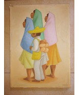 Vintage 1979 Mexican Oil Painting, Mexican Family, Signed A. ROCHA, 35 x... - $2,797.44 MXN