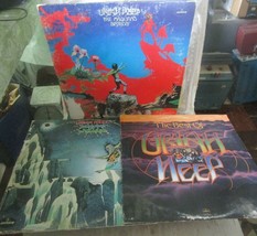 3 vintage Uriah Heep LP Records Demons Wizards Magicians Birthday Best of - £14.56 GBP