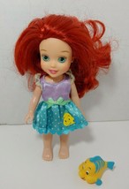 Disney Petite Princess The Little Mermaid Ariel doll Flounder dress Tolly Tots - £11.86 GBP