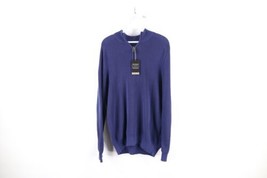 New Jos A Bank Mens Medium Travel Tech Ribbed Knit Half Zip Pullover Sweater - $39.55