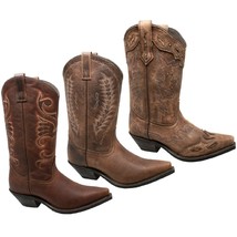 AdTec 8877,8,9 Women 11&quot; Western, Cowgirl, Fashion, Pointed Sq.Toe Boots Brown ◉ - £112.25 GBP
