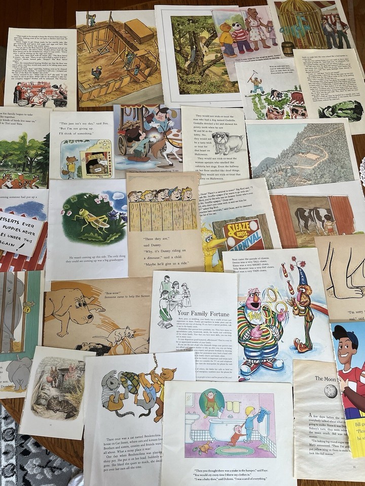 Lot Of 30 VINTAGE CHILDREN&#39;S BOOK PAGES Junk Journal, Scrapbooking Ephem... - $4.66