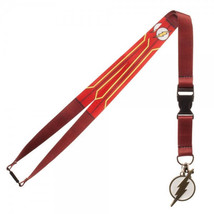 The Flash Suit Up Costume Style Lanyard with Metal Lightning Bolt Logo C... - £6.13 GBP