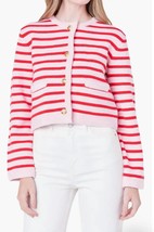 English Factory striped sweater cardigan in Pink - size M - £52.79 GBP