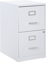 2 Drawer Locking Metal File Cabinet, White, From Osp Home Furnishings. - £120.33 GBP