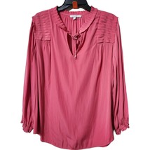 CHICO&#39;S 3(16) Top SEA ISLAND Pink Polyester BLOUSE FASHION TOP Pleated F... - £19.65 GBP