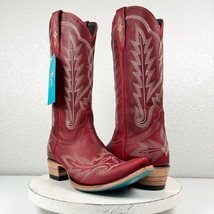New Lane Lexington Red Cowboy Boots Sz 9 Western Wear Leather Mid Calf Snip Toe - £191.04 GBP