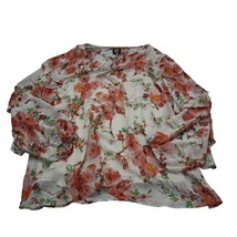 Bobeau Shirt Womens 2X Pink Lightweight Long Sleeve Floral Romantic Blouse - £20.29 GBP