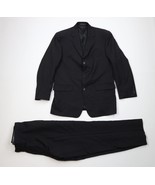Calvin Klein Mens Size 40R 2 Piece Wool Wedding Suit Black Pants 34x30 - €144,95 EUR