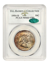 1954-D 50c PCGS/CAC MS66+ FBL ex: D.L. Hansen - $2,933.28