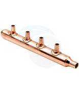 3/4in Inlet 1/2in PEX Water Outlet 4 Branch Ports Closed End Manifold - £22.23 GBP