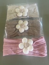 Baby Girl Flower Cloth Headbands 3 Pieces New - $7.02