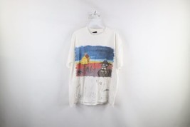 Vtg 90s Mens XL Thrashed Midnight Oil Earth and Sun and Moon Band T-Shirt USA - $128.65