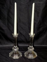 Vintage ANCHOR HOCKING Single Light Candleholders LEGACY Pattern - Pair ... - $14.98