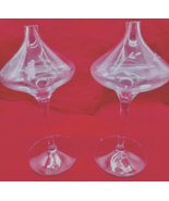 Princess House Oil Lamps Etched Crystal 8-inch footed #416 Set of 2 - $23.37 CAD