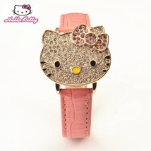 Hello Kitty Watch Clam Shell Dial Luxury Crystal - $11.87