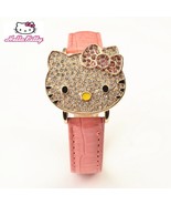 Hello Kitty Watch Clam Shell Dial Luxury Crystal - $11.87