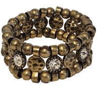 Premier Designs Eccentric Goldtone Beaded Stretch Bracelet - $17.81