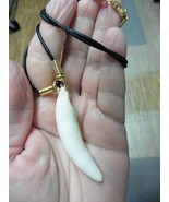 (G155-7F) 2-5/8&quot; GATOR Aligator ALLIGATOR Tooth teeth GOLD BLACK NECKLAC... - €46,21 EUR