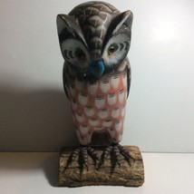 Vintage Horned Owl Wooden Hand Carved and Painted Very Detailed 10” - £19.00 GBP