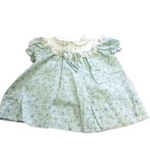 Polly Flinders Smocked Blue Party Dress 24 Months Vtg Little Girls Floral - $23.99