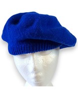Vintage 1970s Royal Blue Beret English Village 100% Acrylic Soft - $27.41 CAD