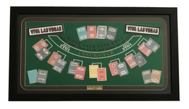 Las Vegas Hotels Authentic Playing Cards Blackjack Table Collage Framed #D/100 - £472.94 GBP