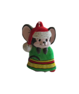 Vintage Alberta&#39;s Ceramic Mouse On Bell Climbing Holiday Christmas Ornam... - €8,50 EUR