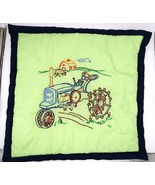 Vtg Hand Sewn John Deere Tractor Cloth Trivet Oven Square Mitt Unusual F... - $14.99
