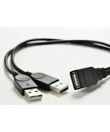 USB 2.0 Female to 2 Dual USB Male Power Adapter Y Splitter Cable - $13.65 CAD