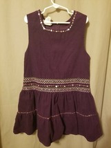 Bonnie Jean - Puple Smocked Beaded Jumper Dress Size 6     B22 - £10.83 GBP