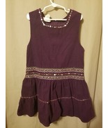 Bonnie Jean - Puple Smocked Beaded Jumper Dress Size 6     B22 - $13.55