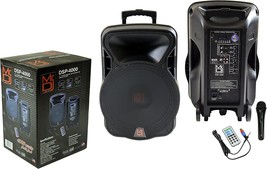 Mr. Dj DSP4000 15&quot; 2 Way Portable Speaker with Bluetooth, FM Radio, USB/SD &amp; DSP - £186.26 GBP