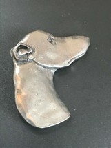 Estate Barker Signed Genuine Pewter Grey Hound Dog Head Lapel or Hat Pin – marke - £7.49 GBP