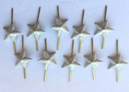 Lot of 10 USSR Army Lieutenant Epaulet Metal Rank Star pin Silver Ribbed... - $8.28