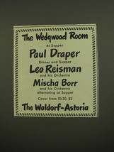 1944 The Waldorf-Astoria Hotel Ad - The Wedgwood Room - £14.78 GBP