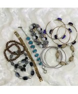LOT NEW 14 BRACELETS BANGLE LINK STRETCH FAUX TURQUOISE RHINESTONE SEMI ... - $20.15 CAD