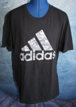 adidas Black ,Gray Camo Logo Short Sleeve T-Shirt ~2XL~ 28L001 - £9.63 GBP