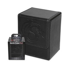 6 New BCW Premium Black Deluxe Leatherette Deck Boxes Plus 300 Black Deck Sleeve - £53.69 GBP