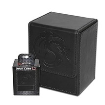 6 New BCW Premium Black Deluxe Leatherette Deck Boxes Plus 300 Black Deck Sleeve - $68.24