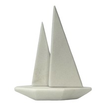 Sail Boat Ship Real Greek Natural Carved Marble Statue Sculpture - £64.50 GBP