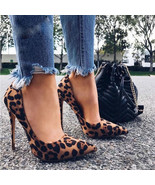 FERUCCI LEOPARD PRINT PUMPS HIGH HEELS SHOES - $2,280.63 MXN