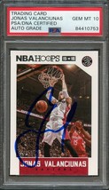 2015-16 NBA Hoops #213 Jonas Valanciunas Signed Card AUTO 10 PSA Slabbed Raptors - £47.94 GBP