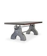 KNOX II Adjustable Dining Table - Industrial Iron Base - Walnut Top - $5,009.40