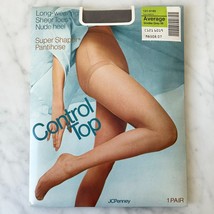 JC Penney Control Top Super Shaper Pantihose Smoke Grey Sheer Toe/Heel -... - $9.45