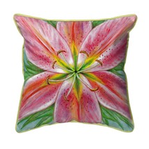 Betsy Drake Pink Lily Large Indoor Outdoor Pillow  18x18 - £36.73 GBP